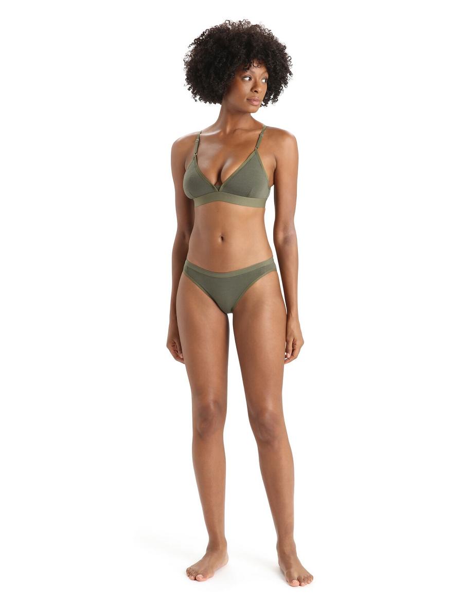 Women's Icebreaker Merino Siren Bikini Briefs Underwear Loden | CA 1227AHKP